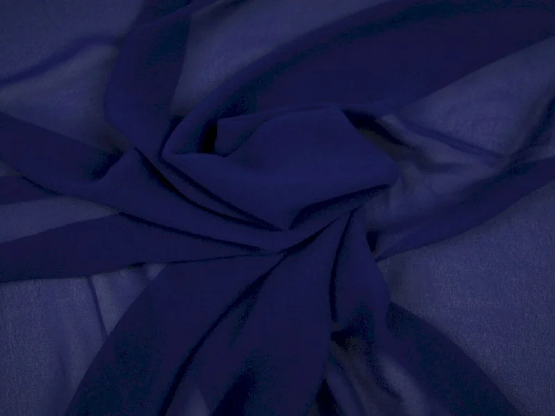 Navy Blue Plain Chinon Chiffon Fabric Date night unclassified dresses