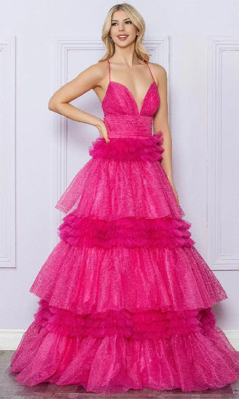 Nox Anabel R1316 - Strappy Back Ruffled Prom Dress Preppy unclassified dresses