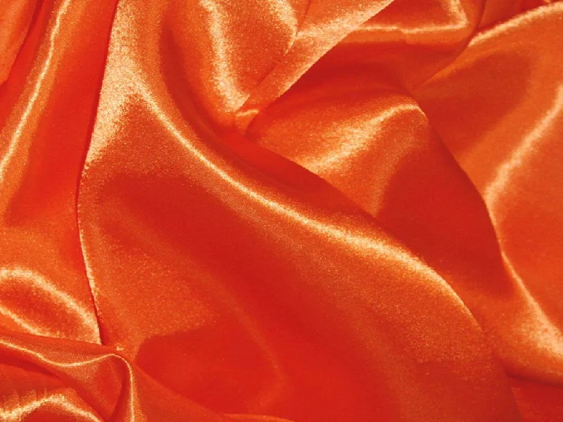 Orange Silky Plain Japan Satin Fabric Breathable unclassified dresses