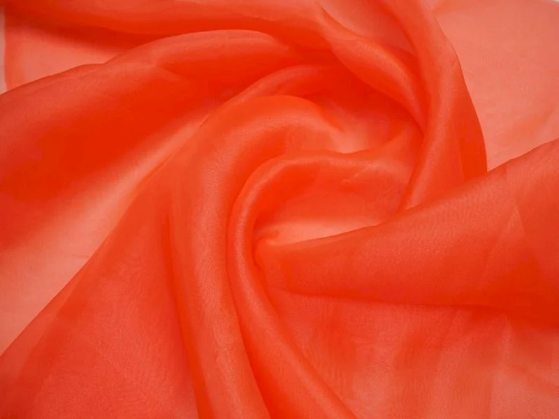 Orange Plain Viscose Organza Fabric Knitted unclassified dresses