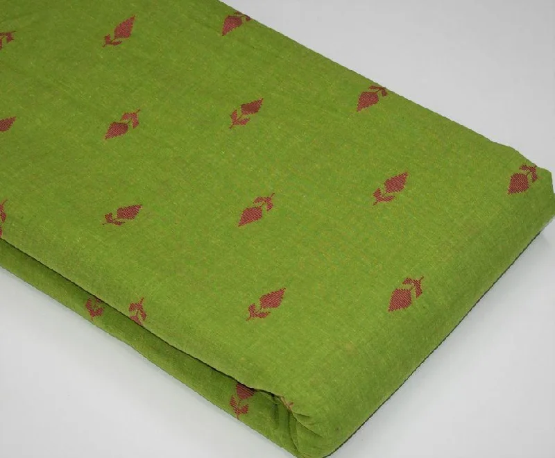 Parrot Green Self Jacquard Motifs Cotton Fabric Party unclassified dresses