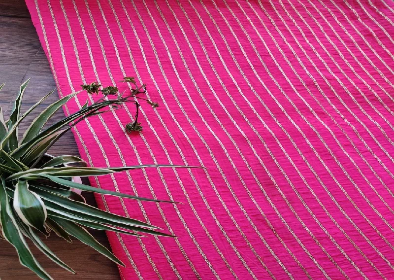 Pink Stripes Dori Tucks Chanderi Fabric Affordable unclassified dresses