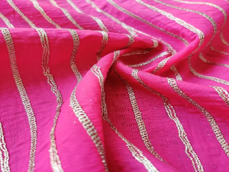 Pink Dori Tucks Stripes Chanderi Fabric Elegant unclassified dresses