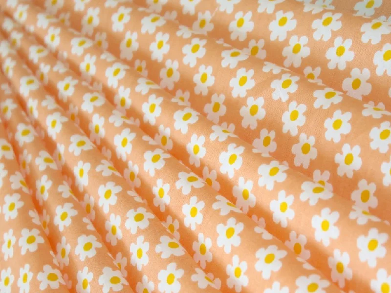 Peach Orange Flowers Pure Cotton Fabric Sequin unclassified dresses