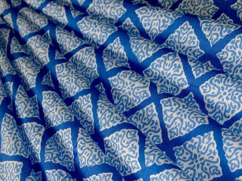 Blue Geometric Designer Pure Cotton Fabric Knitted unclassified dresses