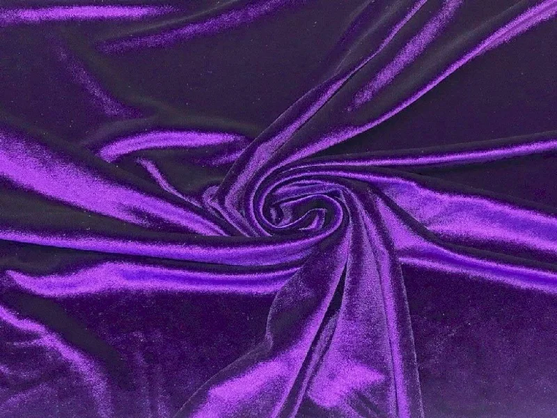 Purple Plain Viscose Micro Velvet Fabric Travel unclassified dresses