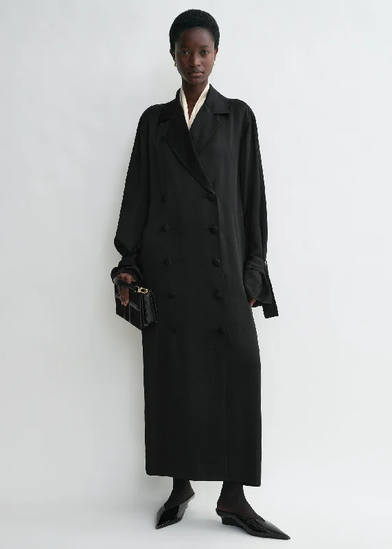 Satin trench dress black Silk unclassified dresses