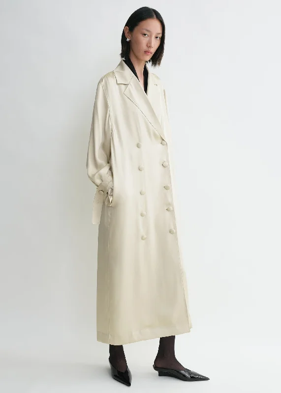 Satin trench dress pearl Trendy new unclassified dresses