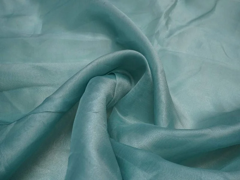 Silver Blue Plain Viscose Organza Fabric Stretchy unclassified dresses