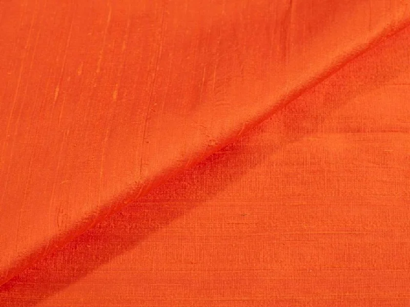 Tangerine Orange Plain Bangalore Raw Silk Fabric Denim unclassified dresses