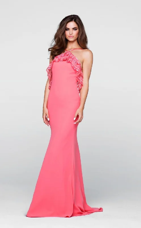 Tarik Ediz - Beaded Halter Neck Dress 50059 Preppy unclassified dresses