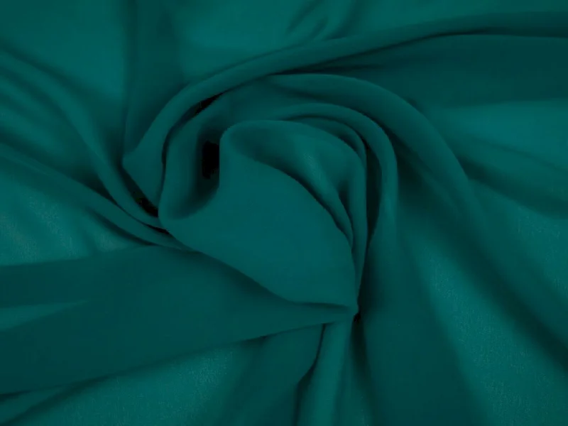 Teal Plain Chinon Chiffon Fabric Cocktail unclassified dresses