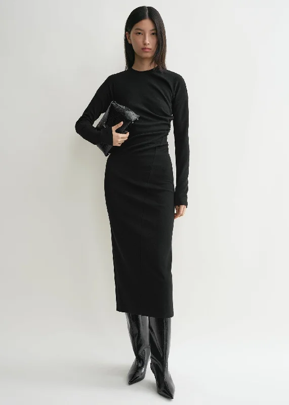 Twisted jersey dress black High-end unclassified dresses