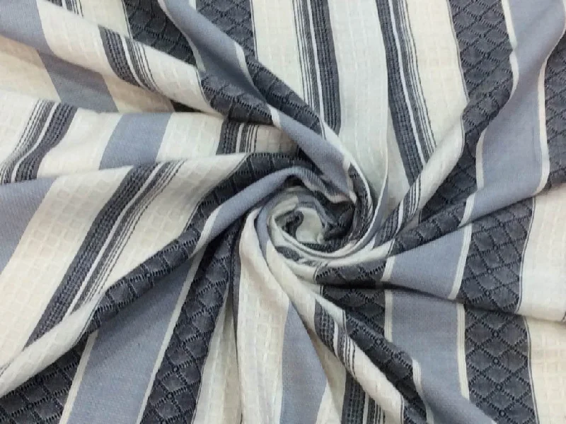 White Gray Black Designer Stripes Jacquard Cotton Fabric Winter unclassified dresses