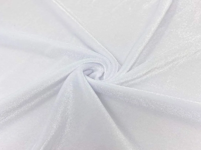 White Plain Micro Viscose Velvet Fabric Plus size unclassified dresses