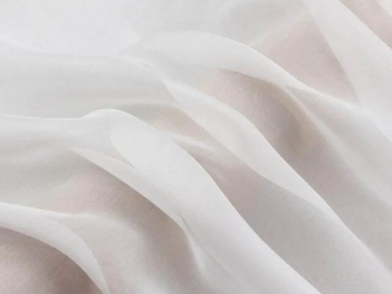 White Pure Dyeable Chiffon Silk Fabric- 40 grams Club unclassified dresses