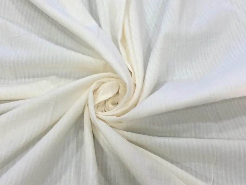 White Self Stripes Dyeable Pure Cotton Fabric Y2K unclassified dresses