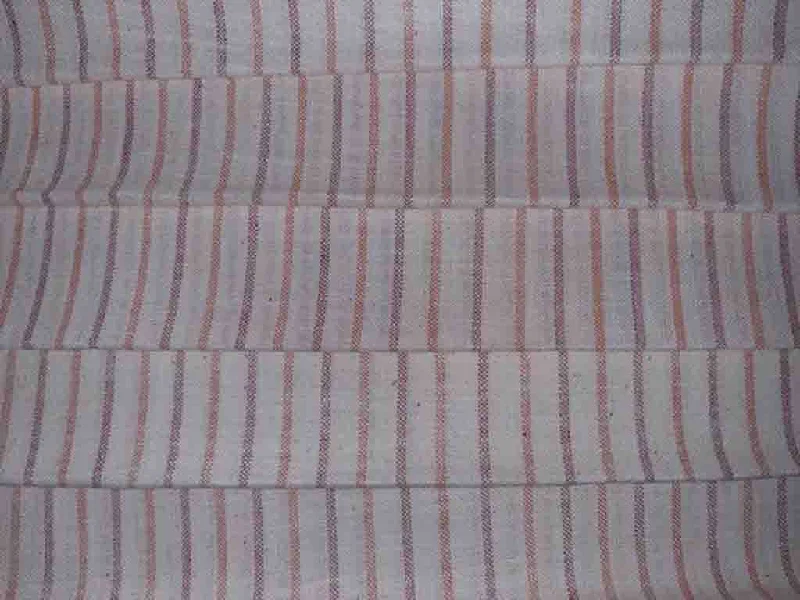 White Multicolour Stripes Handloom Cotton Fabric Neutral tone unclassified dresses