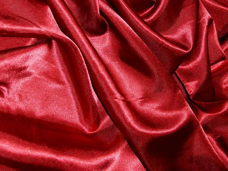 Wine Red Silky Plain Japan Satin Fabric Vintage unclassified dresses