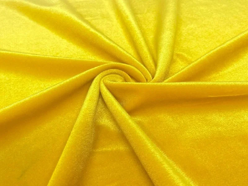 Yellow Plain Viscose Micro Velvet Fabric Women's unclassified dresses