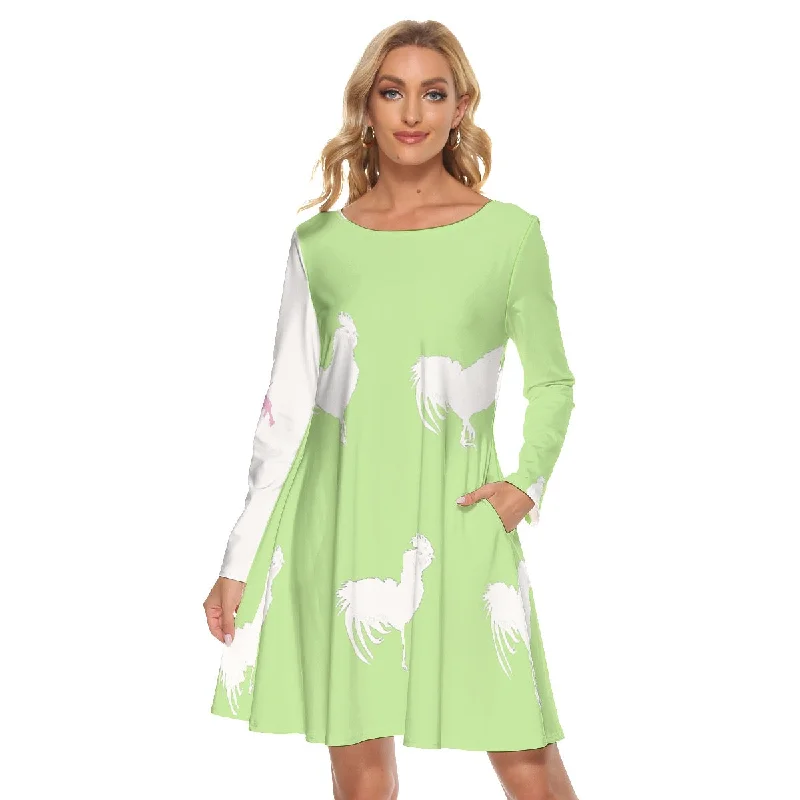 #514 cocknload Women's Crew Neck Dress lime with gun print Urban Outfitters floral dresses