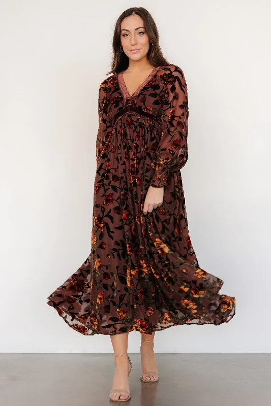 Adele Velvet Dress | Clove + Amber Floral Girls' floral dresses