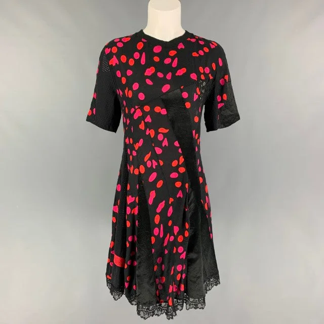 KOCHE' Size 0 Black Red Dot Print A-Line Dress ASOS floral dresses