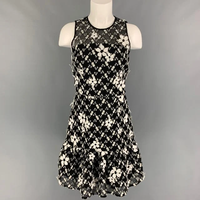 MICHAEL by MICHAEL KORS Size S Black White Polyester Floral Sleeveless Dress Summer floral dresses