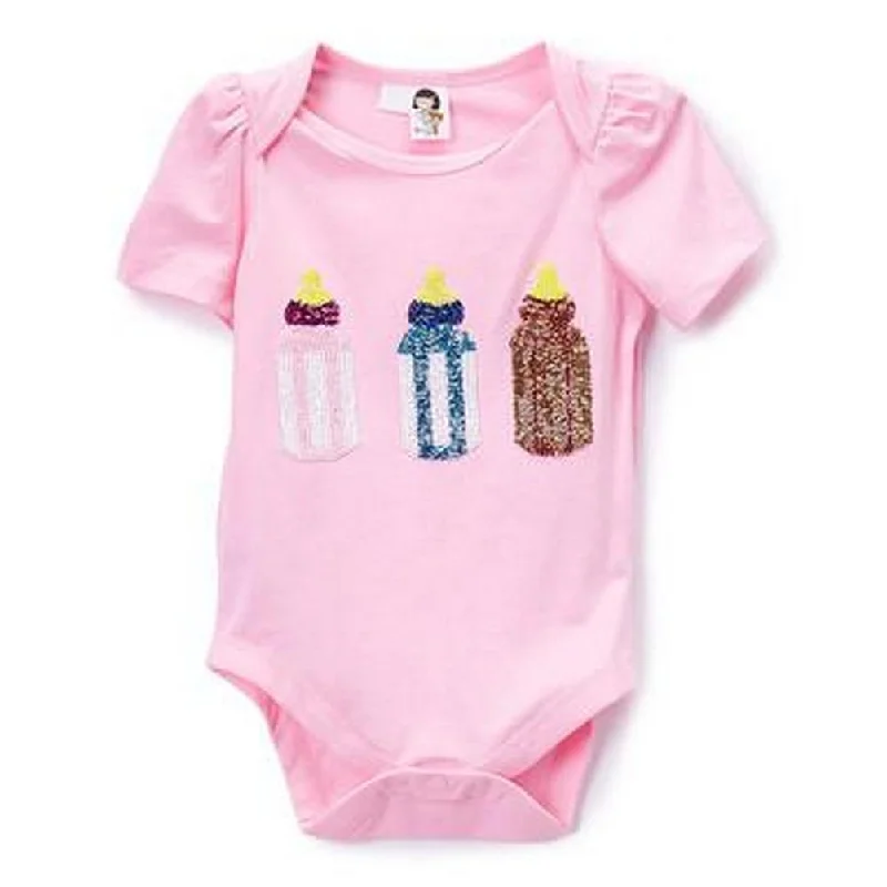 Baby Girls Pink Sequin Bottles Bodysuit 9-24M Sequin A-line Dress