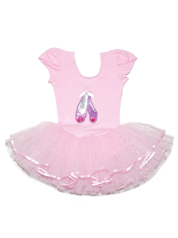 Girls Pink Glitter Pink Sequins Ballet Shoes Tutu Dress 9M-8 Lush Sequin Dress