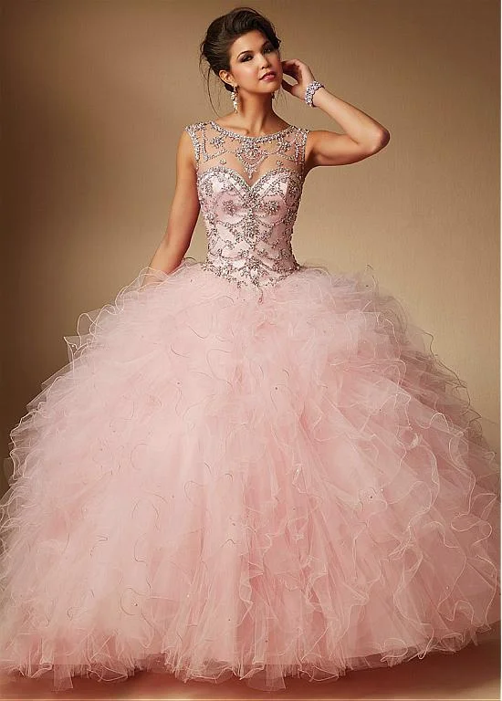 Alita Graham Sweetheart Floor-length Beading Tulle Sleeveless Sexy Tulle Dress