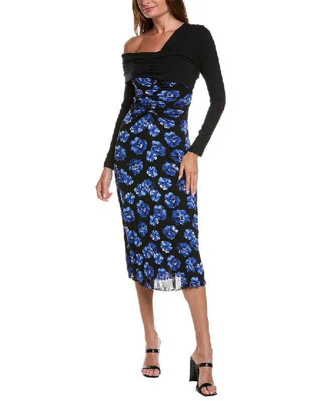 Diane von Furstenberg Leia Midi Dress Printed Floral Midi