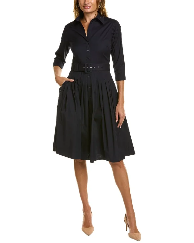 Samantha Sung 3/4-Sleeve Shirtdress Button Front Shirt