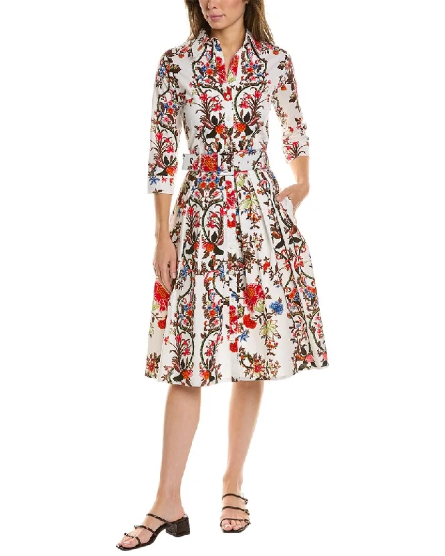 Samantha Sung Audrey 1 3/4-Sleeve Shirtdress Elegant Shirt Dress