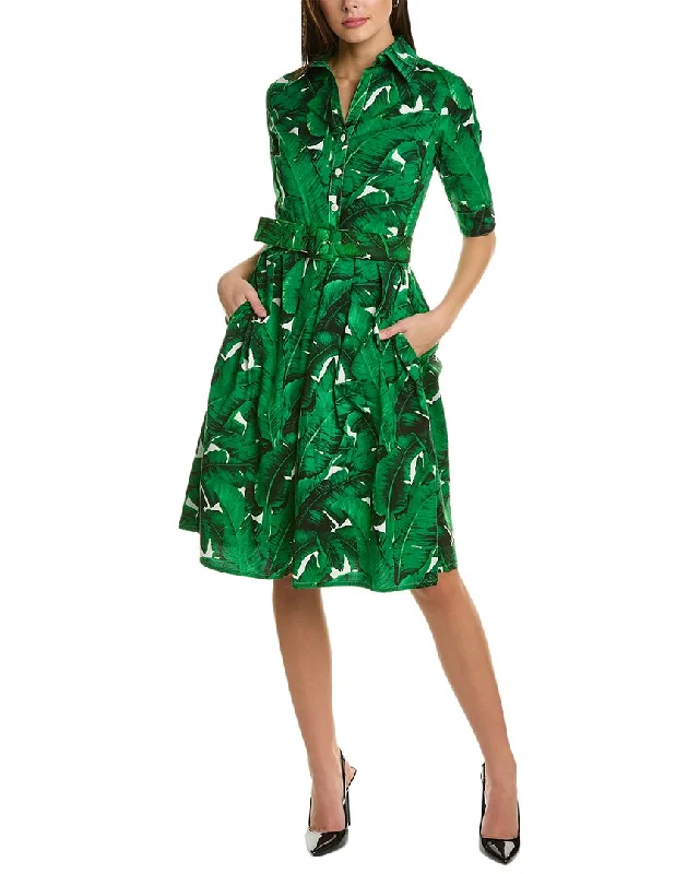 Samantha Sung Audrey 1 3/4-Sleeve Shirtdress Day Shirt Dress