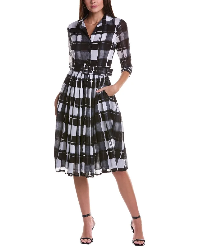 Samantha Sung Audrey Shirtdress Tartan Shirt Dress