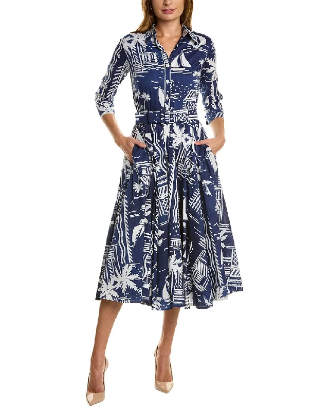 Samantha Sung Avenue Shirtdress Wrap Shirt Dress