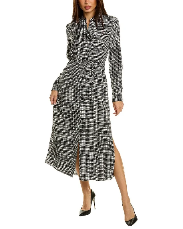 Theory Belted Shirtdress Polka Dot Shirt